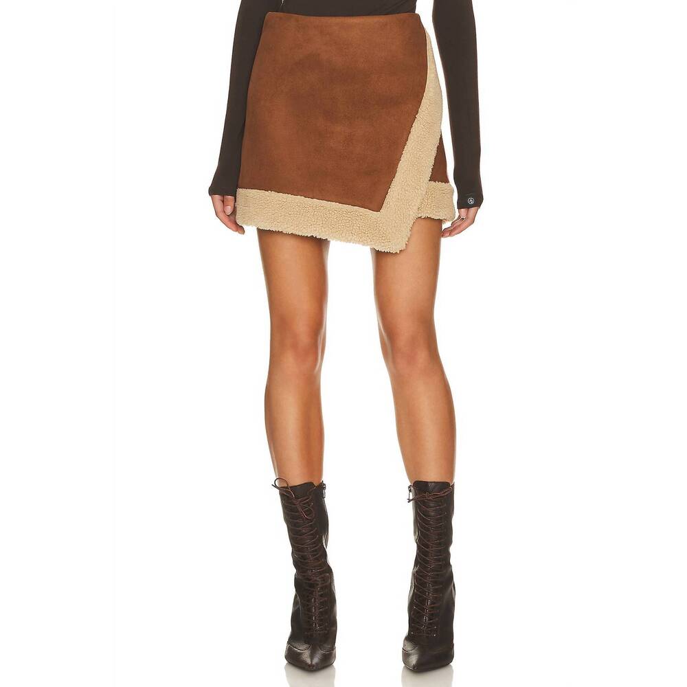 NEW LOVERS + FRIENDS lea mini skirt in brown - Picture 1 of 4